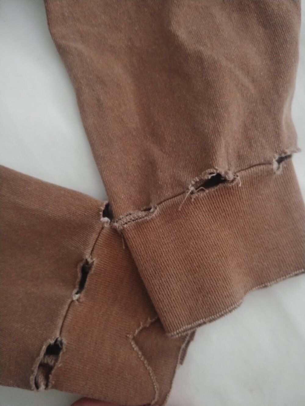 Joah Brown Soho Distressed Sleeve Cropped Long Sleeve Top - Picture 11 of 15
